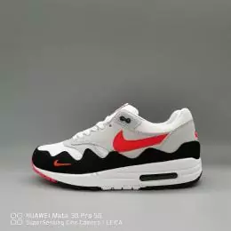 2022 nike air max 1 87 sports sneakers vagues homme creme noir rouge blanc